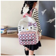 Miniso Hello Kitty New Women’s Backpack Fashionable High Quality Girls’ Backpack Cartoon Large Capacity Children’s Backpack Miniso Hello Kitty New Women's Backpack Fashionable High Quality Girls' Backpack Cartoon Large Capacity Children's Backpack