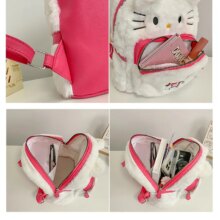 Hello Kitty Kulomi Cartoons Backpack Sanrio Cute Cat Plush School Bag 18x25x12cm Soft Shoulder Handbag Girls Birthday Gifts – 3 Hello Kitty Kulomi Cartoons Backpack Sanrio Cute Cat Plush School Bag 18x25x12cm Soft Shoulder Handbag Girls Birthday Gifts - 3