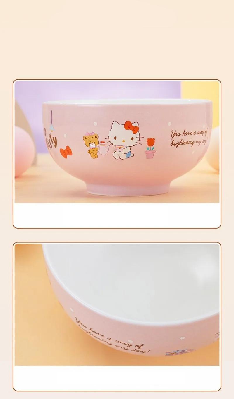 Sanrio Kawaii Cartoon Hello Kitty Ceramic Rice Bowl