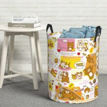 Kawaii Cartoon Rilakkuma Bear Laundry Basket Foldable Toy Clothes Hamper Storage Bin for Kids Nursery Kawaii Cartoon Rilakkuma Bear Laundry Basket Foldable Toy Clothes Hamper Storage Bin for Kids Nursery