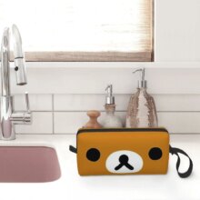 Rilakkuma Face Large Makeup Bag Zipper Pouch Travel Cosmetic Bags Storage Bag for Women Rilakkuma Face Large Makeup Bag Zipper Pouch Travel Cosmetic Bags Storage Bag for Women