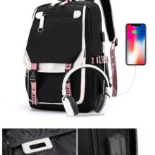 Sanrio Hello Kitty Girls Backpacks Teenager USB Charging Laptop Backpack Women Rucksack Travel Bag Mochila Sanrio Hello Kitty Girls Backpacks Teenager USB Charging Laptop Backpack Women Rucksack Travel Bag Mochila