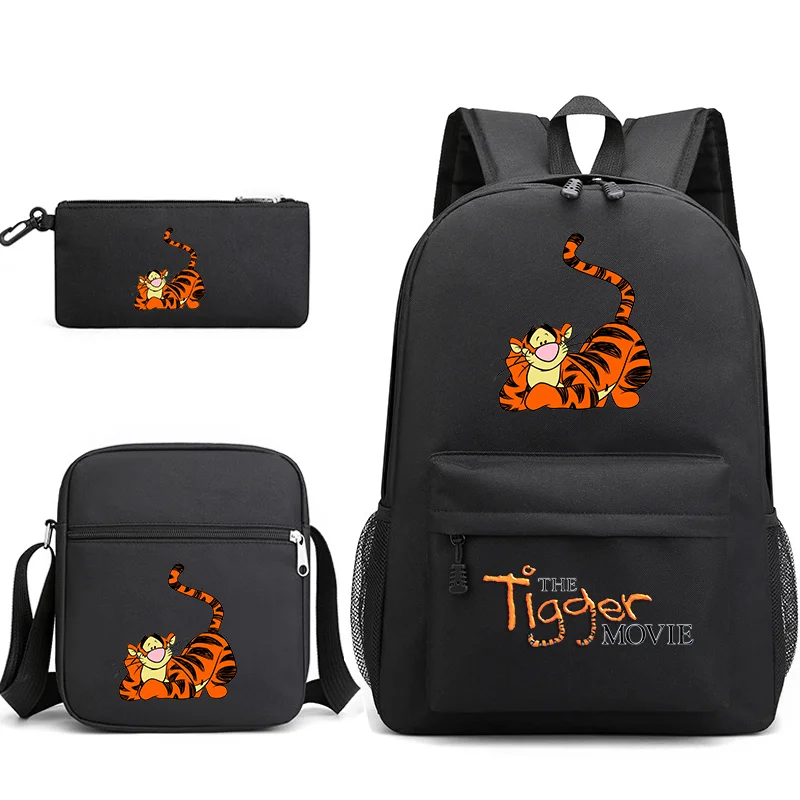 3Pcs Kawaii Cartoon The Tigger Movie Backpack