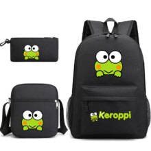 3 Pcs/Set Sanrio Kerokero Keroppi Primary Backpack for School Teenager Girls Boys Print Travel Knapsack Cartoon Bookbag Mochila 3 Pcs/Set Sanrio Kerokero Keroppi Primary Backpack for School Teenager Girls Boys Print Travel Knapsack Cartoon Bookbag Mochila
