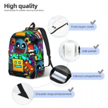 Geometry Cube Gaming Dash Old School Backpack Elementary High College School Student Bookbag Men Women Daypack Gift Geometry Cube Gaming Dash Old School Backpack Elementary High College School Student Bookbag Men Women Daypack Gift