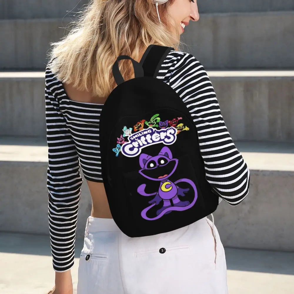 Cartoon Kawaii Smiling Critters Canvas Backpack