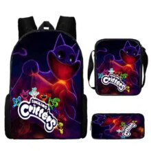 3 Pcs Set of Smiling Critters Backpack ,Shoulder Bags ,Pencil Bags ,Cartoon School Bags for Boys Girls,Amine Games Book Bags 3 Pcs Set of Smiling Critters Backpack ,Shoulder Bags ,Pencil Bags ,Cartoon School Bags for Boys Girls,Amine Games Book Bags