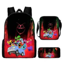 Kawaii Cartoon Smiling Critters Backpack With Shoulder Bag And Pencil Bag Kawaii Cartoon Smiling Critters Backpack With Shoulder Bag And Pencil Bag