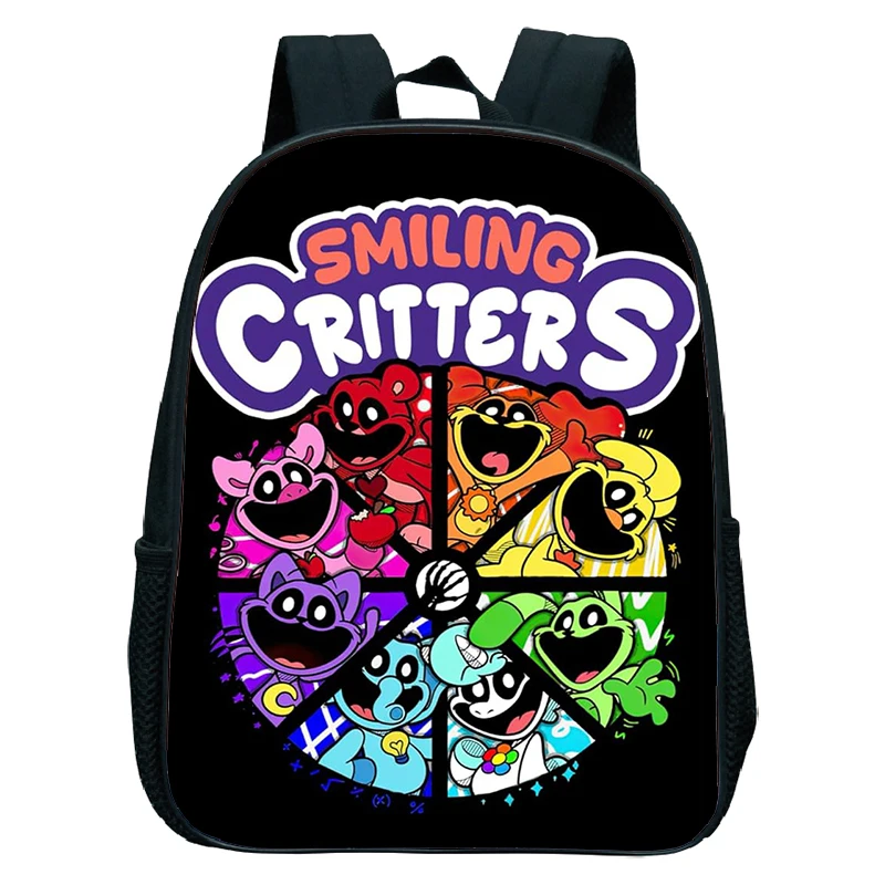Kawaii Cartoon Smiling Critters Print Backpack