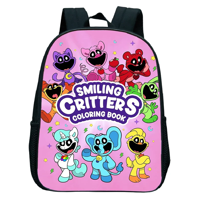Kawaii Cartoon Smiling Critters Print Backpack