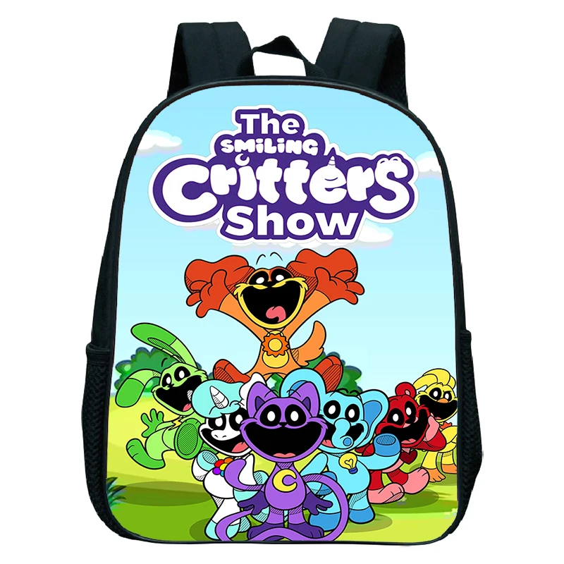 Kawaii Cartoon Smiling Critters Print Backpack