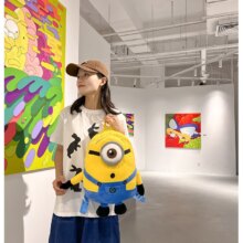 Minions Movie Plush Schoolbag Backpack Hot Cartoon Minions Lovely Hip Bag Anime Cute Big Eyes Plushie Bag Child New Year Gifts Minions Movie Plush Schoolbag Backpack Hot Cartoon Minions Lovely Hip Bag Anime Cute Big Eyes Plushie Bag Child New Year Gifts
