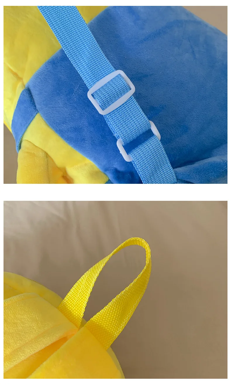 Kawaii Cartoon Minions Plush Backpack