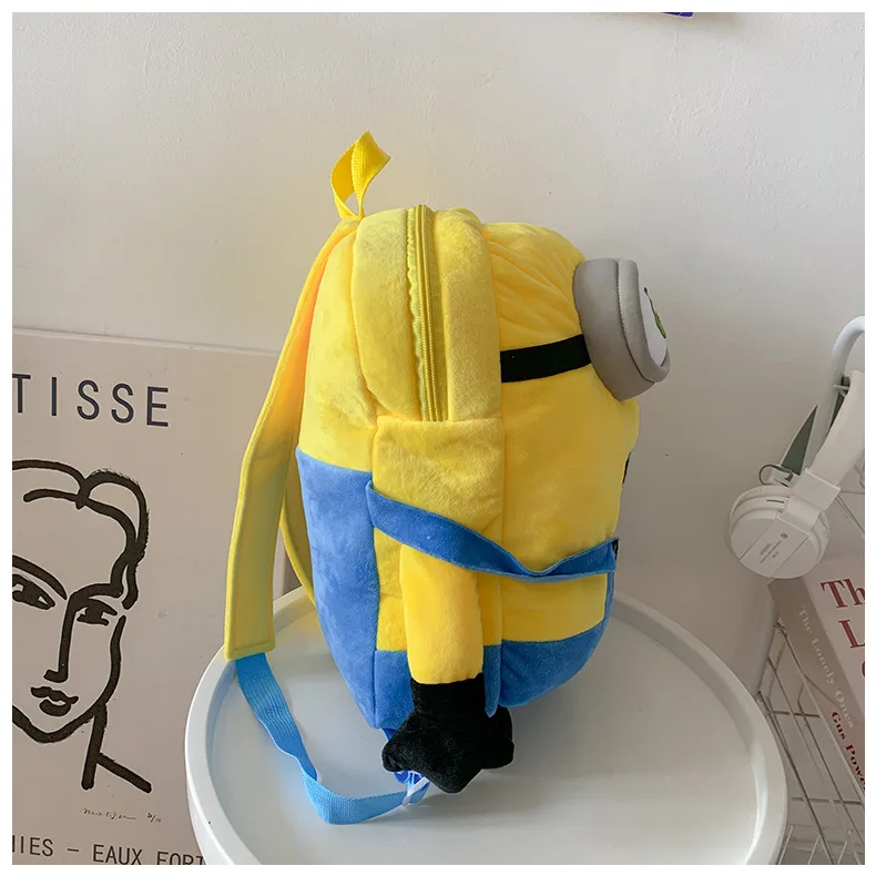 Kawaii Cartoon Minions Plush Backpack
