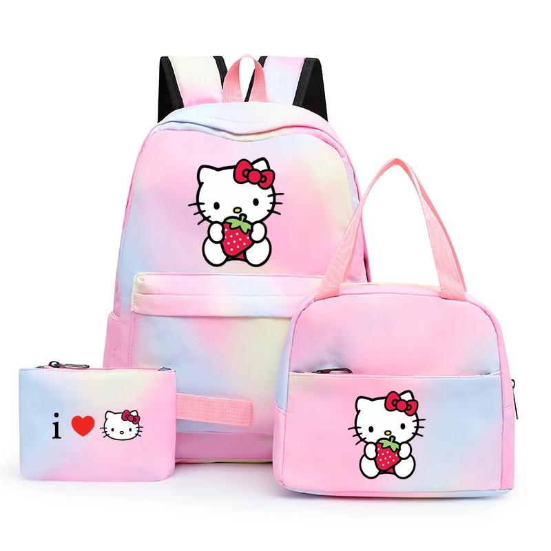 3Pcs Kawaii Sanrio Hello Kitty Backpack