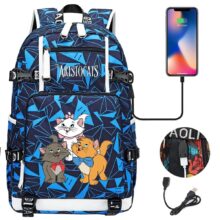 Cartoon Kawaii The Aristocats Backpack With Charging Port Cartoon Kawaii The Aristocats Backpack With Charging Port