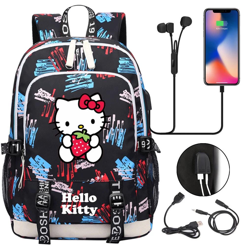 Kawaii Sanrio Hello Kitty Backpack With USB Port