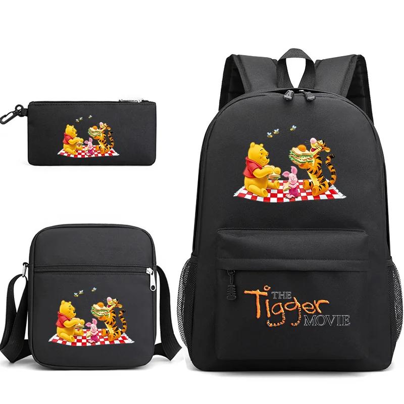 3Pcs Kawaii Cartoon The Tigger Movie Backpack