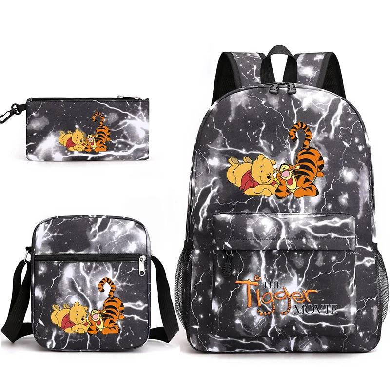 Kawaii Cartoon The Tigger Movie Backpack With Shoulder Bag And Pencil Case