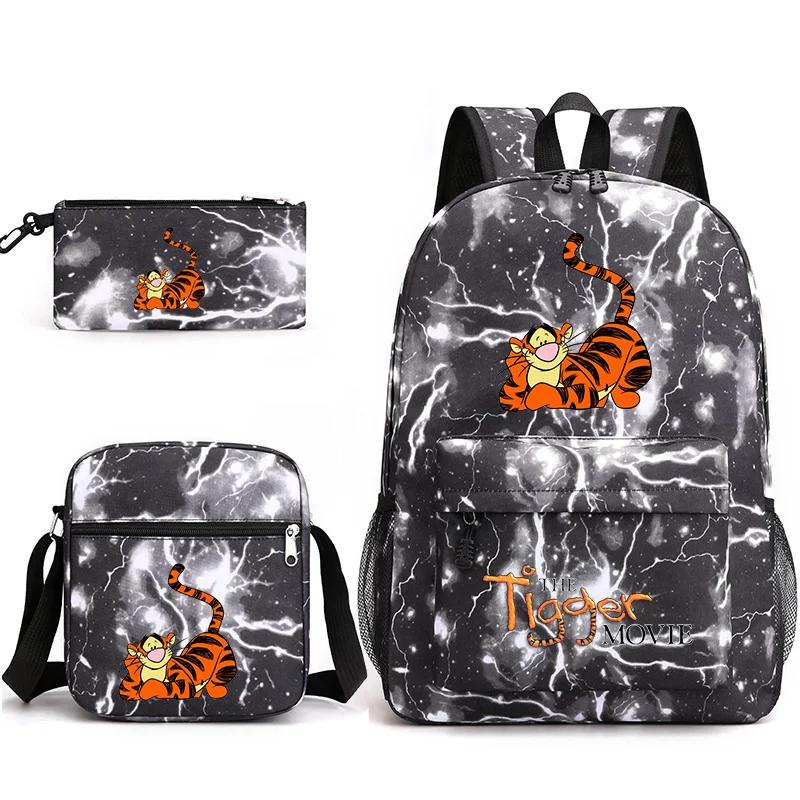 Kawaii Cartoon The Tigger Movie Backpack With Shoulder Bag And Pencil Case