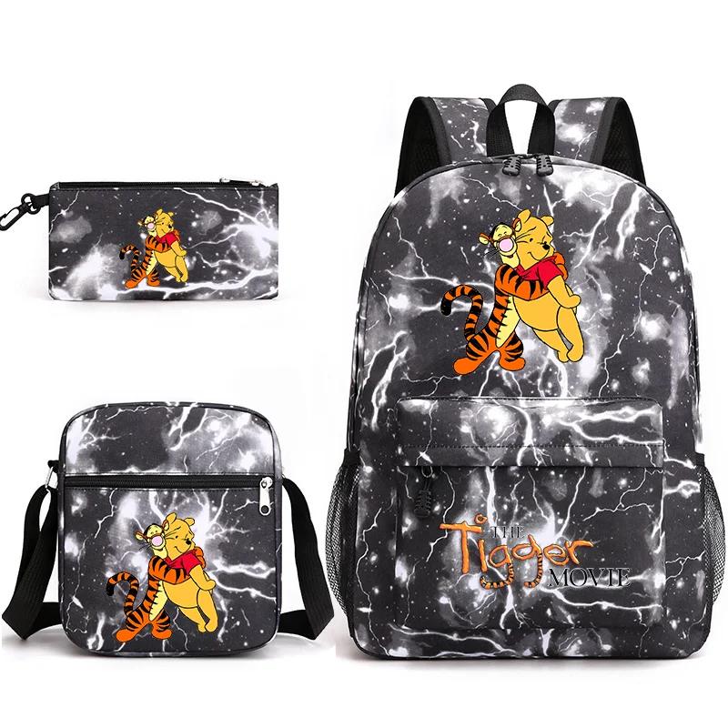 Kawaii Cartoon The Tigger Movie Backpack With Shoulder Bag And Pencil Case