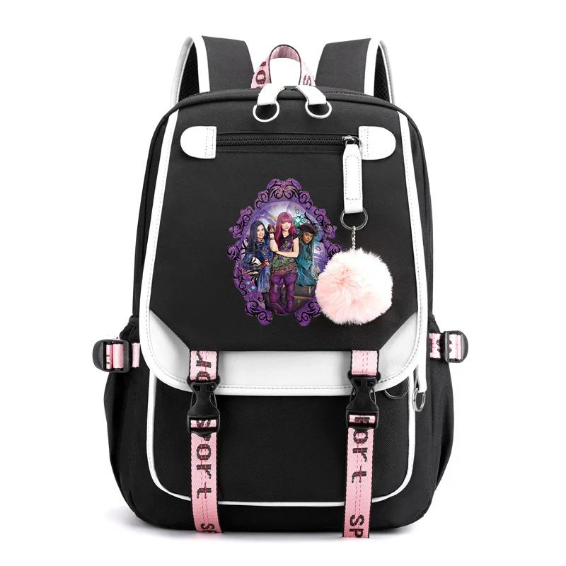 Kawaii Descendants 2 White Color USB Charging Backpack