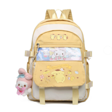 Kawaii Pompompurin Backpack With My Melody Plush Pendant Kawaii Pompompurin Backpack With My Melody Plush Pendant