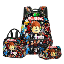 3Pcs Kawaii Roblox Backpack And Lunch Bag With Pencil Case 3Pcs Kawaii Roblox Backpack And Lunch Bag With Pencil Case