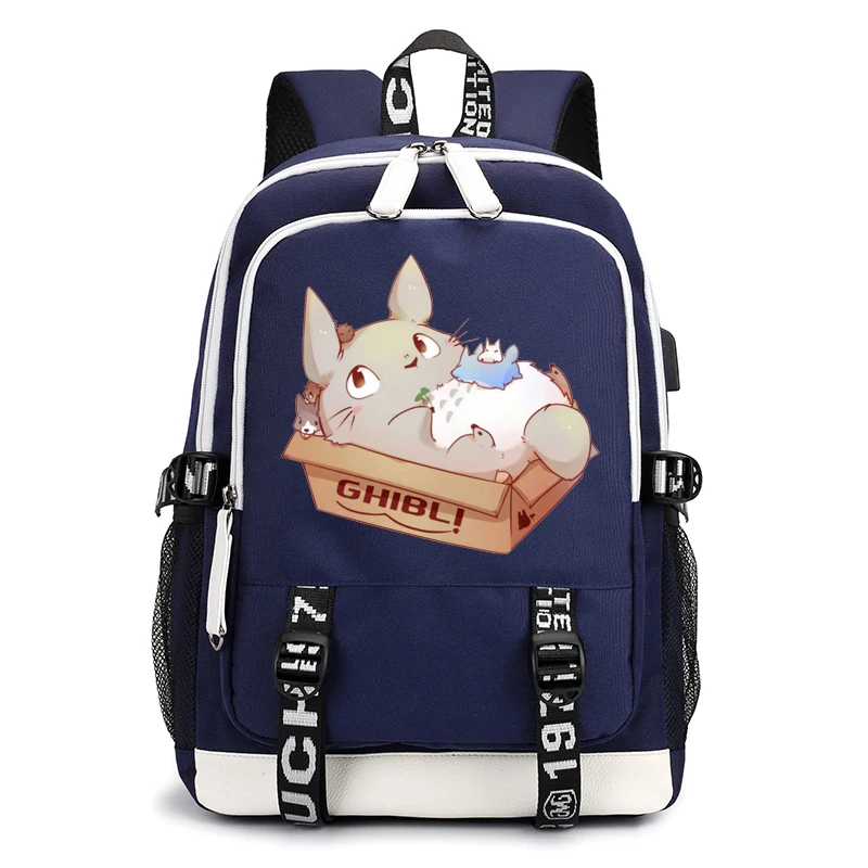Kawaii Cartoon Totoro Ghibli Printed USB Backpack