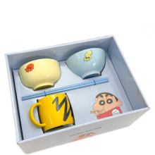 4Pcs Set Kawaii Crayon Shinchan Ceramic Tableware 4Pcs Set Kawaii Crayon Shinchan Ceramic Tableware