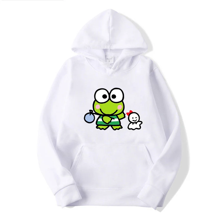 Sanrio Kawaii Cartoon Keroppi Casual Hoodie Sanrio Kawaii Cartoon Keroppi Casual Hoodie