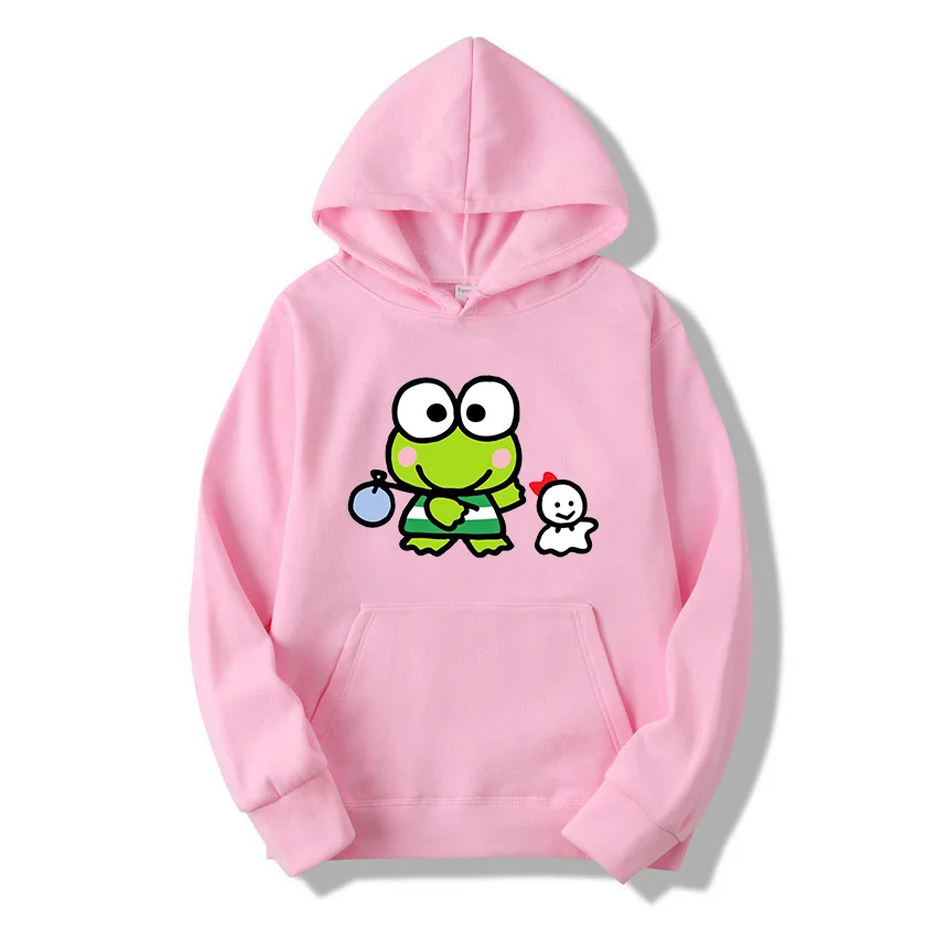 Sanrio Kawaii Cartoon Keroppi Casual Hoodie Sanrio Kawaii Cartoon Keroppi Casual Hoodie