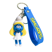 Kawaii Cartoon Blue Elf Smurfette Smurf Toy Keyring Kawaii Cartoon Blue Elf Smurfette Smurf Toy Keyring