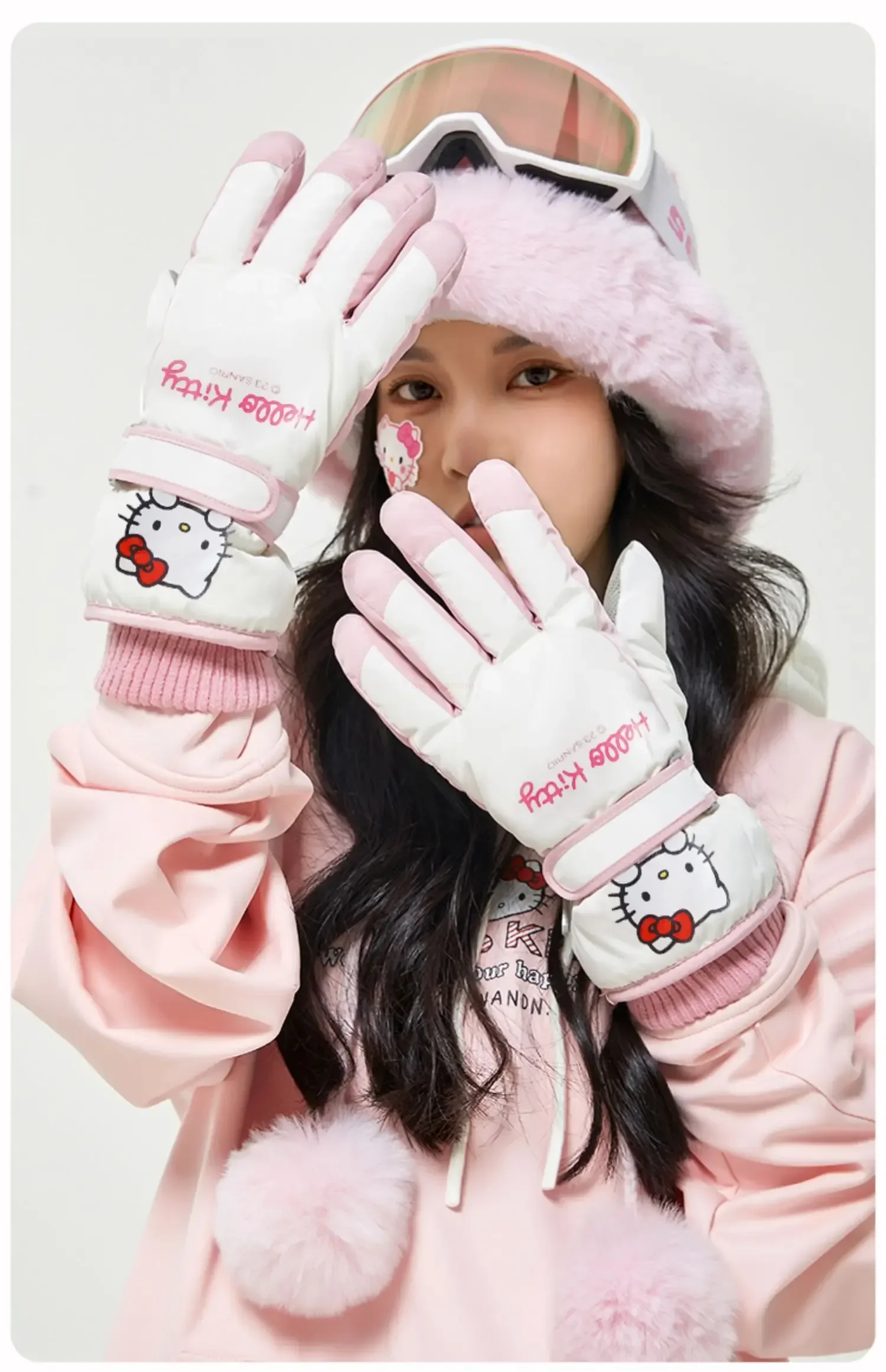Kawaii Cartoon Hello Kitty Warm Gloves