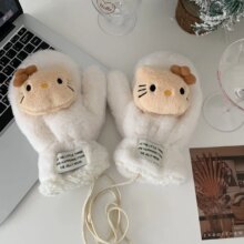 Anime Sanrio Winter Plush Gloves Hello Kitty Thicken Warm Windproof Cold Prevention Full Finger Glove Plush Gloves Birthday Gift Anime Sanrio Winter Plush Gloves Hello Kitty Thicken Warm Windproof Cold Prevention Full Finger Glove Plush Gloves Birthday Gift