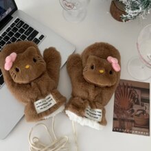 Anime Sanrio Winter Plush Gloves Hello Kitty Thicken Warm Windproof Cold Prevention Full Finger Glove Plush Gloves Birthday Gift Anime Sanrio Winter Plush Gloves Hello Kitty Thicken Warm Windproof Cold Prevention Full Finger Glove Plush Gloves Birthday Gift