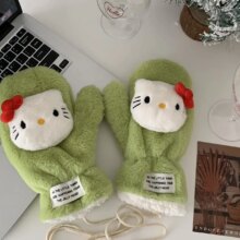 Anime Sanrio Winter Plush Gloves Hello Kitty Thicken Warm Windproof Cold Prevention Full Finger Glove Plush Gloves Birthday Gift Anime Sanrio Winter Plush Gloves Hello Kitty Thicken Warm Windproof Cold Prevention Full Finger Glove Plush Gloves Birthday Gift