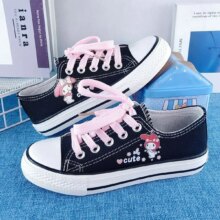 Sanrio Kawaii Kuromi Canvas Shoes My Melody Anime Cartoon Cute Fashion Creative Exquisite Skin Friendly Non-slip Flat Sneakers Sanrio Kawaii Kuromi Canvas Shoes My Melody Anime Cartoon Cute Fashion Creative Exquisite Skin Friendly Non-slip Flat Sneakers