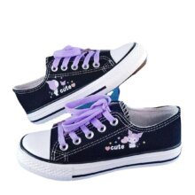 Sanrio Kawaii Kuromi Canvas Shoes My Melody Anime Cartoon Cute Fashion Creative Exquisite Skin Friendly Non-slip Flat Sneakers Sanrio Kawaii Kuromi Canvas Shoes My Melody Anime Cartoon Cute Fashion Creative Exquisite Skin Friendly Non-slip Flat Sneakers