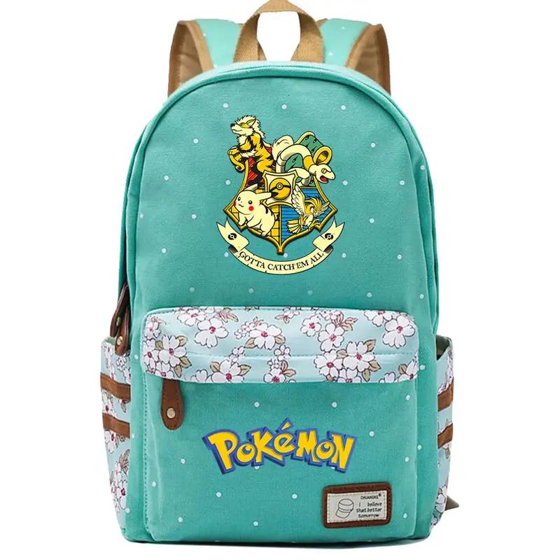 Kawaii Cartoon Pokemon Character Printed Backpack