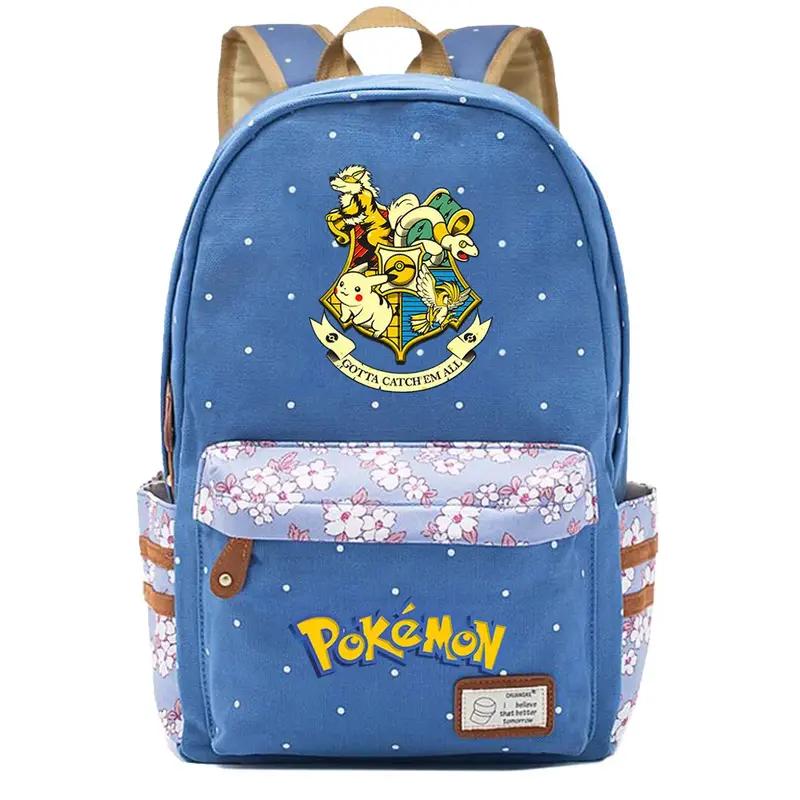 Kawaii Cartoon Pokemon Character Printed Backpack