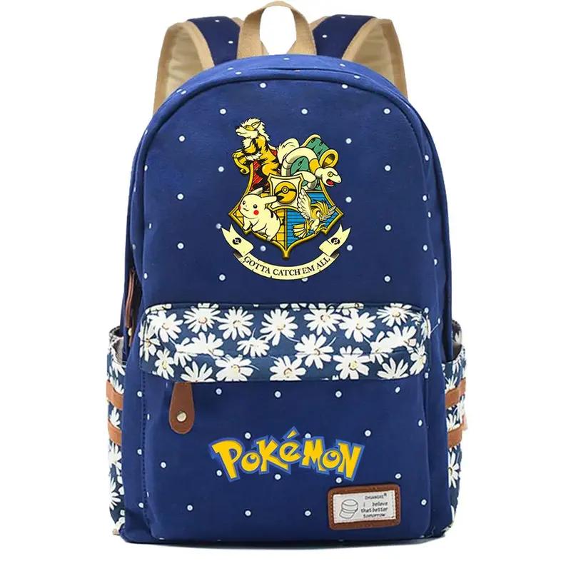Kawaii Cartoon Pokemon Character Printed Backpack