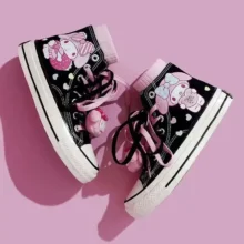 Sanrio My Melody Anime Lolita High Top Flats Canvas Shoes Hello Kitty Couple Student Sneakers Trend Graffiti Cute Women’s Shoes – 2 Sanrio My Melody Anime Lolita High Top Flats Canvas Shoes Hello Kitty Couple Student Sneakers Trend Graffiti Cute Women's Shoes - 2