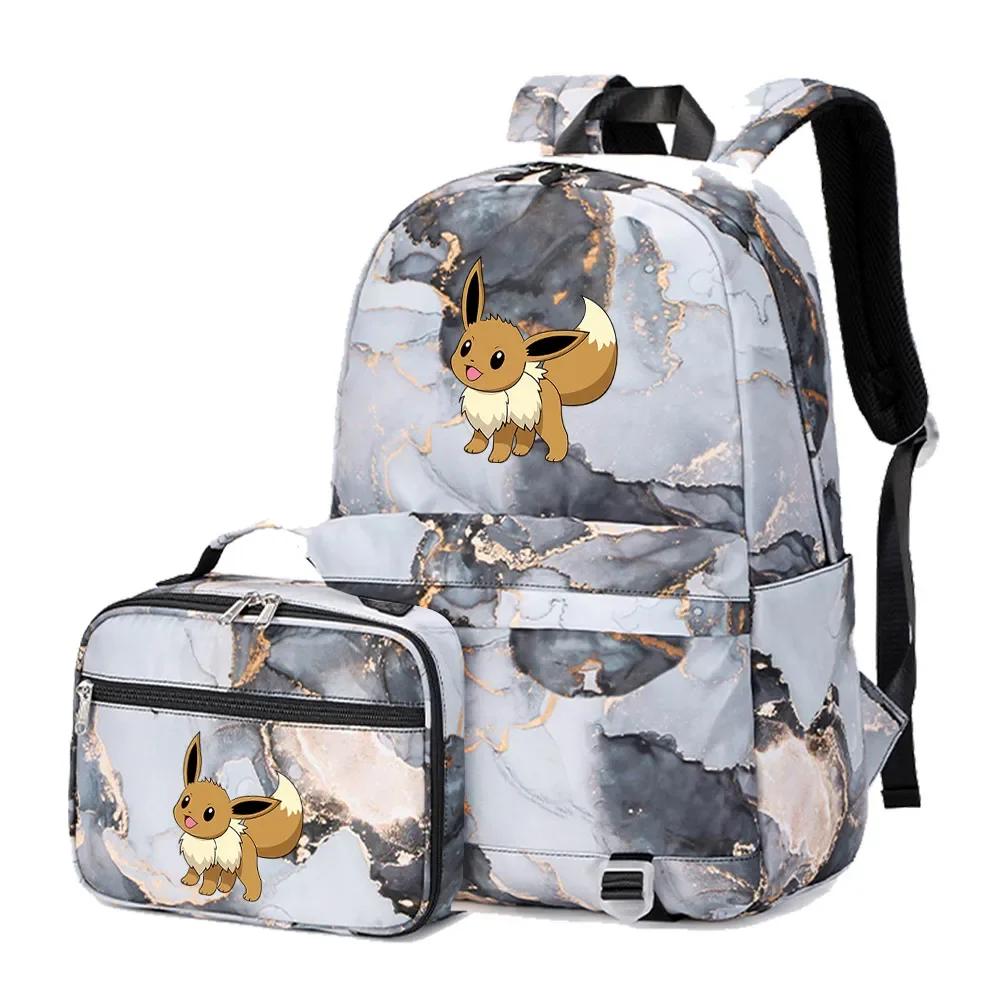 Kawaii Pokemon Eevee Backpack And Lunch Bag