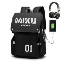 HOT Hatsune Miku Co-branded Anime Schoolbag Male Junior High School Student Large Capacity Primary Student Backpack High School HOT Hatsune Miku Co-branded Anime Schoolbag Male Junior High School Student Large Capacity Primary Student Backpack High School