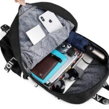 Cartoon Kawaii Pokemon Pikachu Printed USB Charging Backpack Cartoon Kawaii Pokemon Pikachu Printed USB Charging Backpack