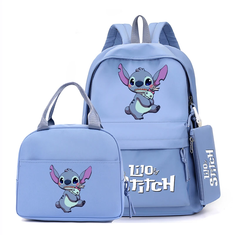 Kawaii Cartoon Lilo & Stitch Waterproof Backpack And Lunch Bag With Pencil Case
