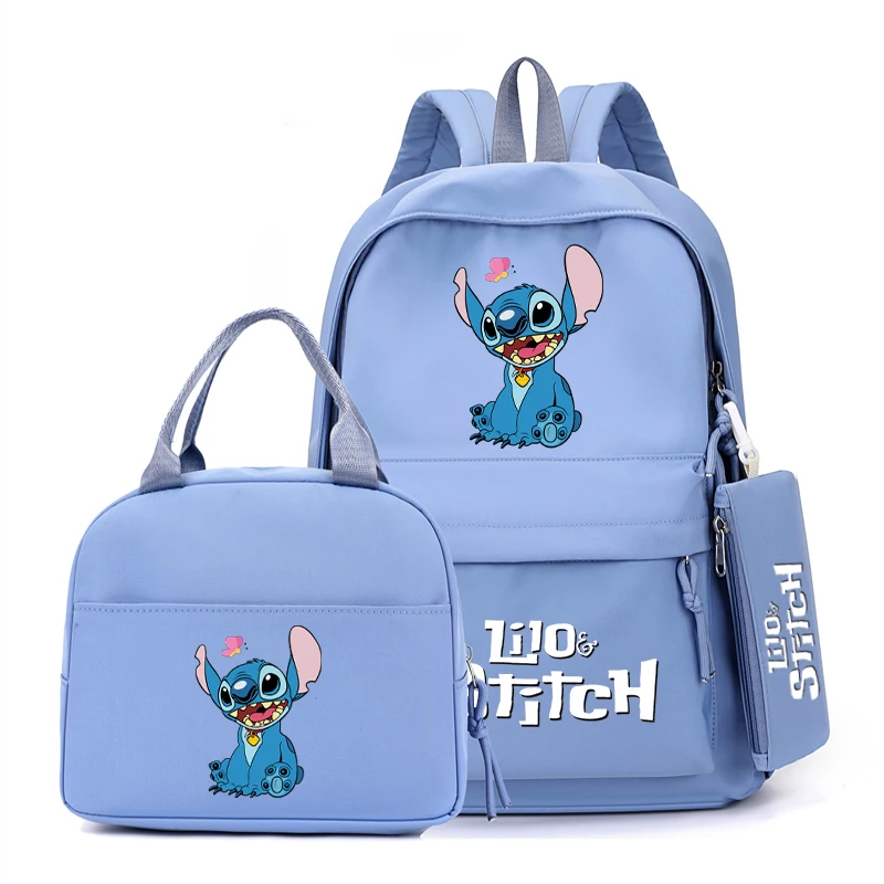 Kawaii Cartoon Lilo & Stitch Waterproof Backpack And Lunch Bag With Pencil Case