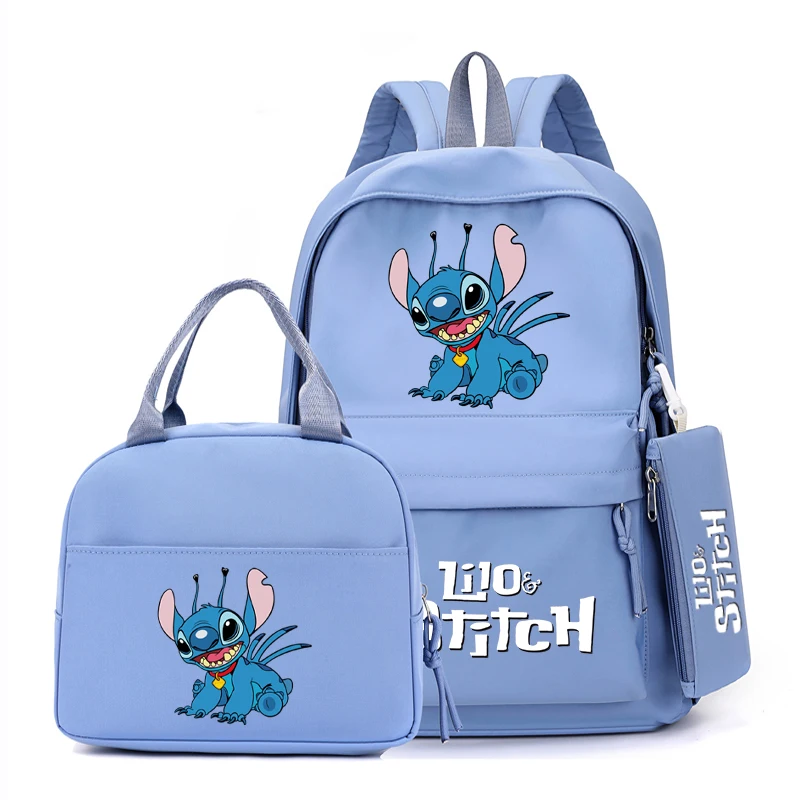 Kawaii Cartoon Lilo & Stitch Waterproof Backpack And Lunch Bag With Pencil Case