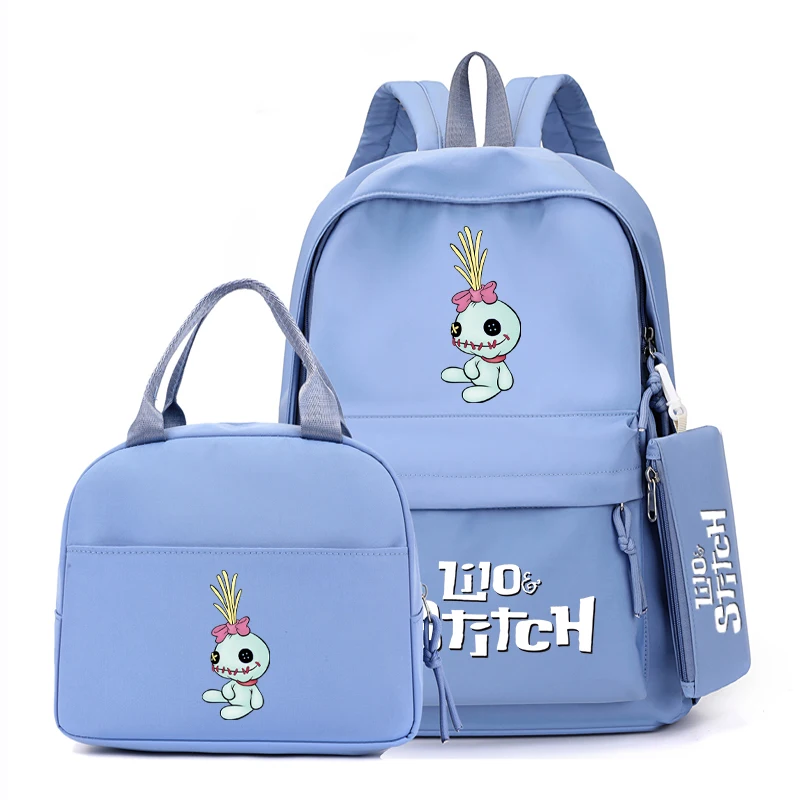 Kawaii Cartoon Lilo & Stitch Waterproof Backpack And Lunch Bag With Pencil Case